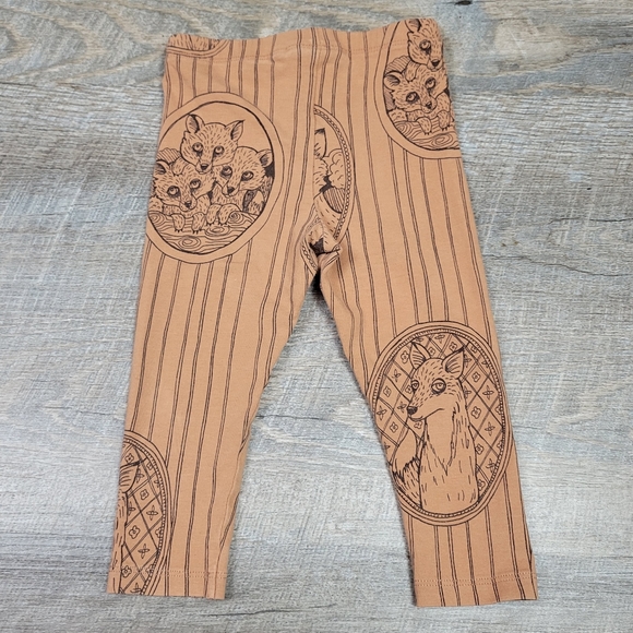 Mini Rodini organic brown fox family leggings - Picture 3 of 6